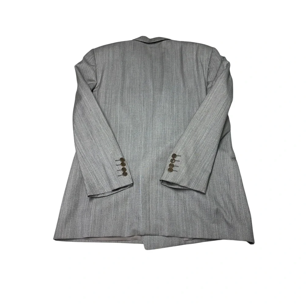 Canali Milano Gray Pinstripe Double Breasted Wool Blazer Italy 48R EU 38R US‎